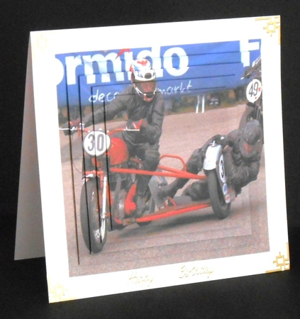 Sport - Bike Sidecar Racing - Pyrimage/Pyramid + Insert & Tag by Joan Prince
