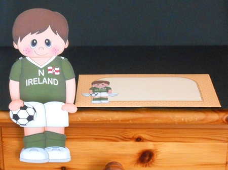 3D On the Shelf Card Kit - Little Footballer Darrick Plays for Northern Ireland by Joan Prince