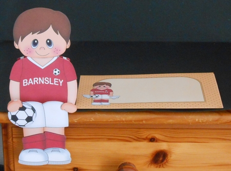 3D On the Shelf Card Kit - Little Footballer Valentin Plays for Barnsley by Joan Prince