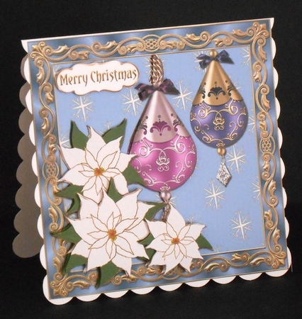 Christmas Baubles and Poinsettias by Joan Prince