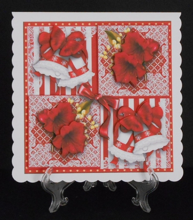 Beautiful Amaryllis Flutters Card Front Kit by Joan Prince