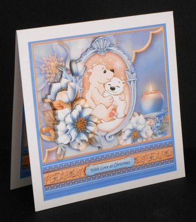 CHRISTMAS FROSTED FLORALS & POLAR BEARS 8x8 Decoupage Mini Kit by Joan Prince