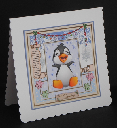 Happy Christmas Penguin Topper by Joan Prince