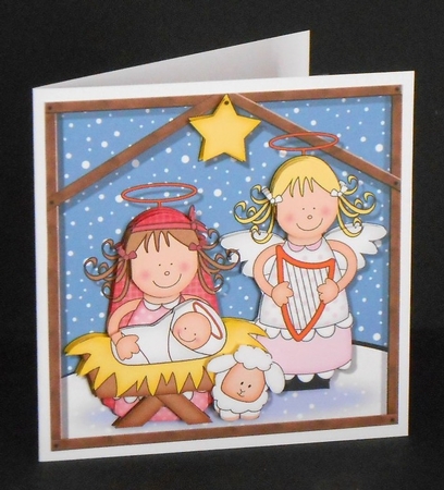 The Christmas Story Angel Vists the Christ Child quick card and 3D decoupage by Joan Prince