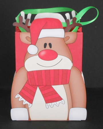 3D Christmas Rudolph Gift Bag Mini Kit by Joan Prince