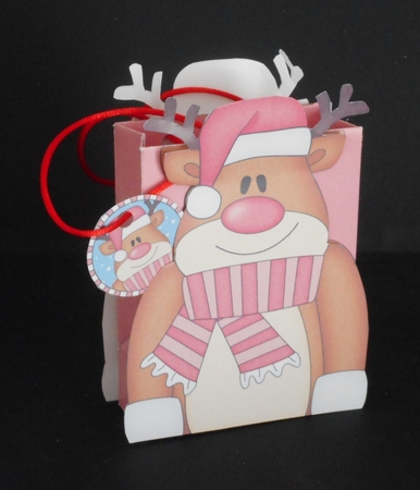 3D Christmas Rudolph Gift Bag Mini Kit by Joan Prince