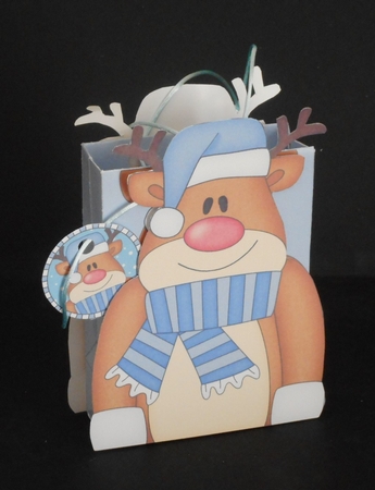 3D Christmas Rudolph Gift Bag Mini Kit by Joan Prince