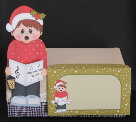 3D On the Shelf Card Kit - Little Christmas Boy goes Carol Singing by Joan Prince