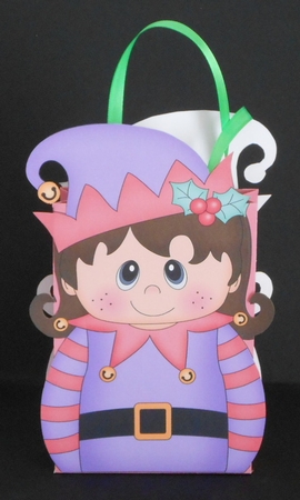 3D Christmas Little Girl Elf Gift Bag Mini Kit by Joan Prince