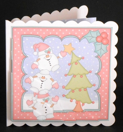 Christmas Snowball Sam & Friends add the Star to the Christmas Tree Wavy Corner Topper by Joan Prince