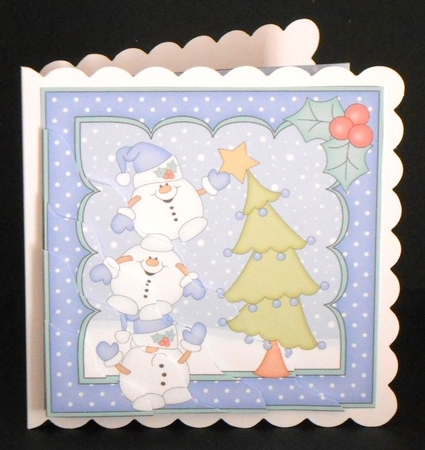 Christmas Snowball Sam & Friends add the Star to the Christmas Tree Wavy Corner Topper by Joan Prince