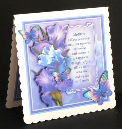 BLUSH OF IRIS & MOTHER VERSE BLUE 7.8 Decoupage & Insert Mini Kit by Joan Prince