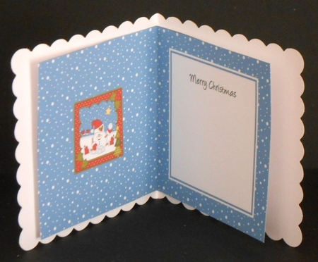 Christmas Snowball Sam has a Snowball Fight insert square landscape by Joan Prince