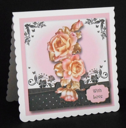 The Gift Of Pale Pink Roses 8x8 by Joan Prince