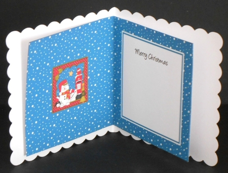Christmas Snowman Oli and Pip Penguin post a letter to Santa insert square landscape by Joan Prince