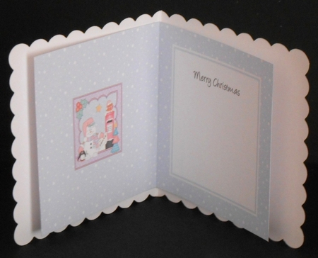 Christmas Snowman Oli and Pip Penguin post a letter to Santa insert square landscape by Joan Prince