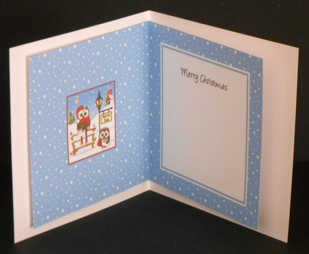 Christmas Little Hoot Owls Post their Letters to Santa at the North Pole insert square landscape by Joan Prince