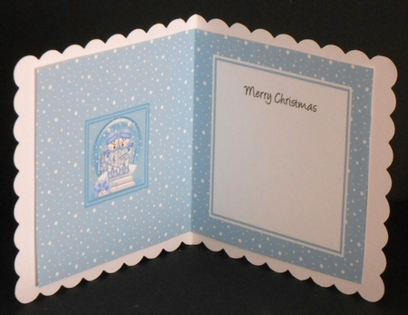 Christmas Snowglobe Cute Snowmen go Carol Singing matching insert square landscape by Joan Prince