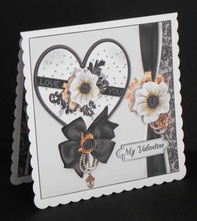 8x8 mono chrome love you Valentine mini kit by Joan Prince