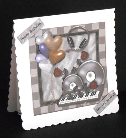 Male Card Musical Birthday Quick Card by Joan Prince