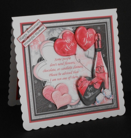 PLEASE BE ADVISED Valentines or Anniversary 8x8 Decoupage & Insert Mini Kit by Joan Prince