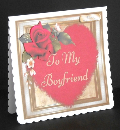 To My Boyfriend Red Love Heart 8x8 by Joan Prince