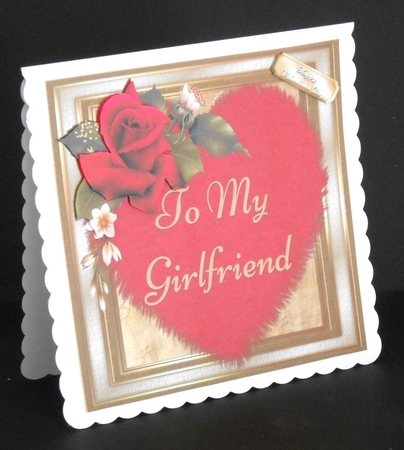 To My Girlfriend Valentine Love Heart 8x8 by Joan Prince