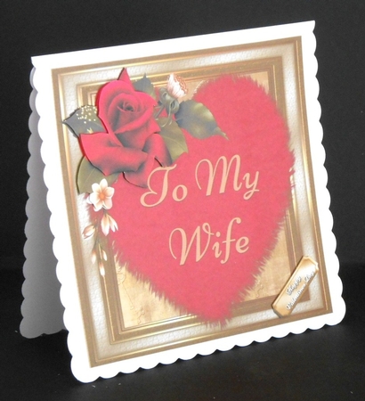 To My Wife Valentine Love Heart 8x8 by Joan Prince