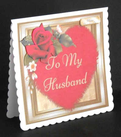 To My Husband Valentine Love Heart 8x8 by Joan Prince