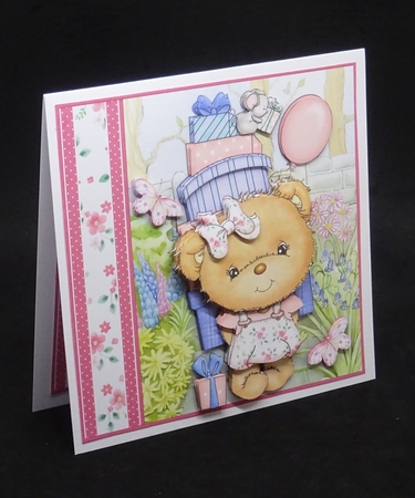 PARTY GIRL BEAR 7.5 Decoupage & Insert Mini Kit  by Joan Prince
