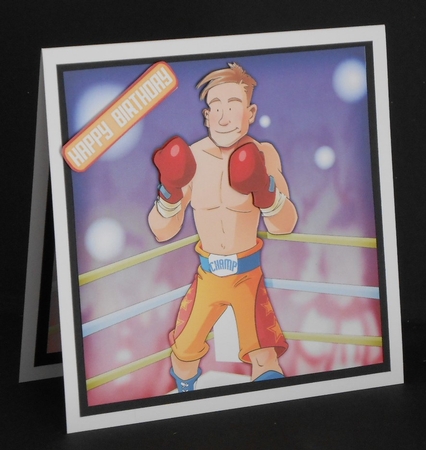 Boxer Dude Yellow 8x8 Quick Card Insert by Joan Prince