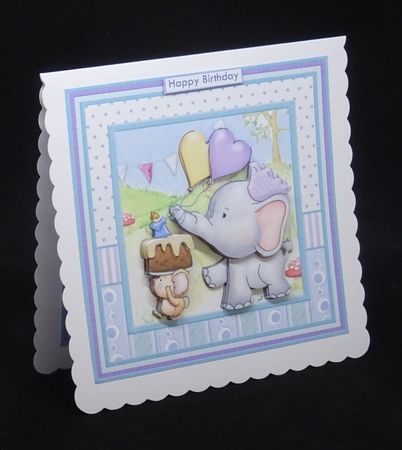 ELLIES LOVE PARADE 8x8 Birthday Decoupage Insert & Ages Mini Kit by Joan Prince