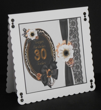Black & White 30th Birthday Card by Joan Prince