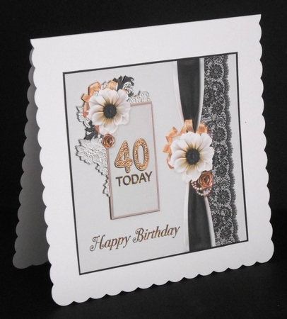 Black & White 40th Birthday Card by Joan Prince