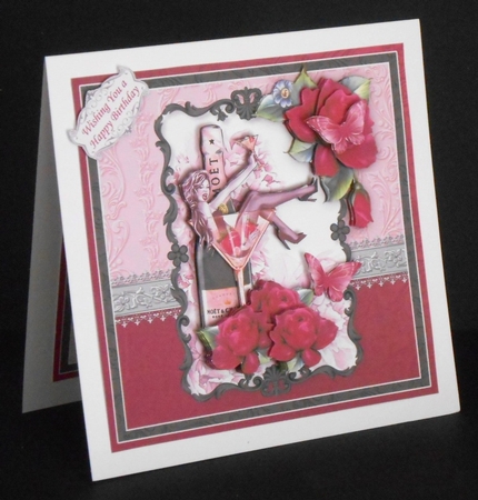 CHAMPAGNE GLASS DIVA 8x8 Decoupage & Insert Mini Kit by Joan Prince
