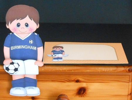 3D On the Shelf Card Kit - Little Footballer Clemente plays for Birmingham by Joan Prince