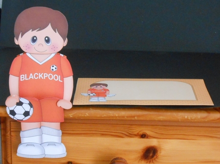 3D On the Shelf Card Kit - Little Footballer Palmer plays for Blackpool by Joan Prince