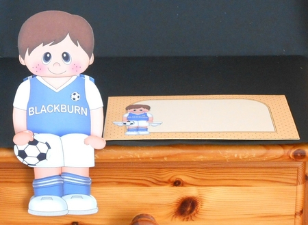 3D On the Shelf Card Kit - Little Footballer Napoleon plays for Blackburn by Joan Prince