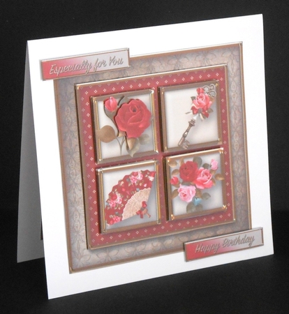 Retro Roses - Square Layers Card Mini Kit by Joan Prince