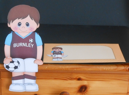 3D On the Shelf Card Kit - Little Footballer Diego plays for Burnley by Joan Prince