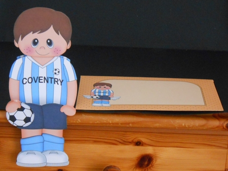 3D On the Shelf Card Kit - Little Footballer Hal plays for Coventry by Joan Prince
