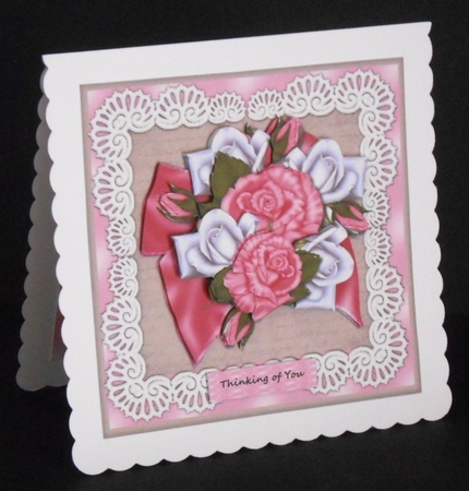 Large Bow & White & Pink Roses Step By Step by Joan Prince