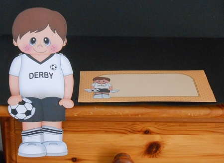 3D On the Shelf Card Kit - Little Footballer Clifton plays for Derby by Joan Prince
