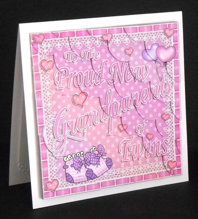 8 x 8 New Grandparents of TWINS Scalloped Corner Kit by Joan Prince