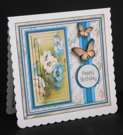Vintage Card Topper Blue Fantasy 1267 by Joan Prince