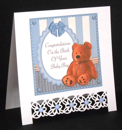 Baby Boy Teddy Bear by Joan Prince