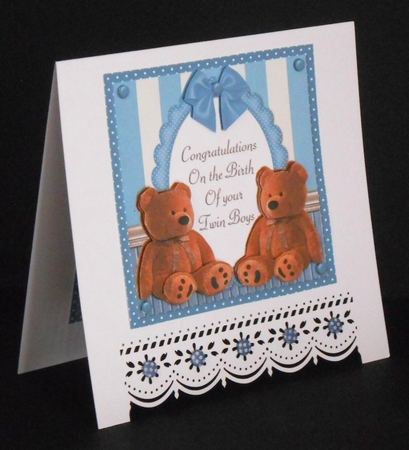 Twin Baby Boy Teddy Bear by Joan Prince