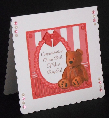 Baby Girl Teddy Bear by Joan Prince