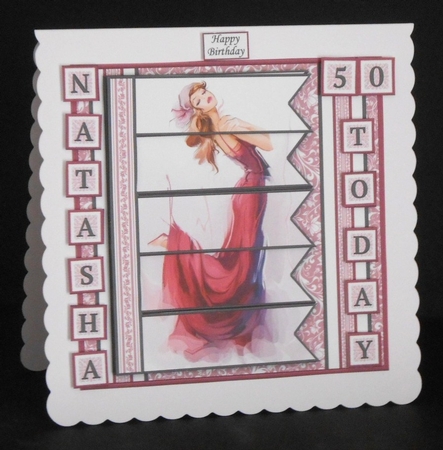 ELEGANT LADY PINK 7.5 Alphabet and Age Quick Card Kit Create Any Name by Joan Prince