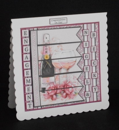 CHAMPAGNE 7.5 Alphabet Quick Congratulations, Anniversary or Engagement Card Kit  by Joan Prince